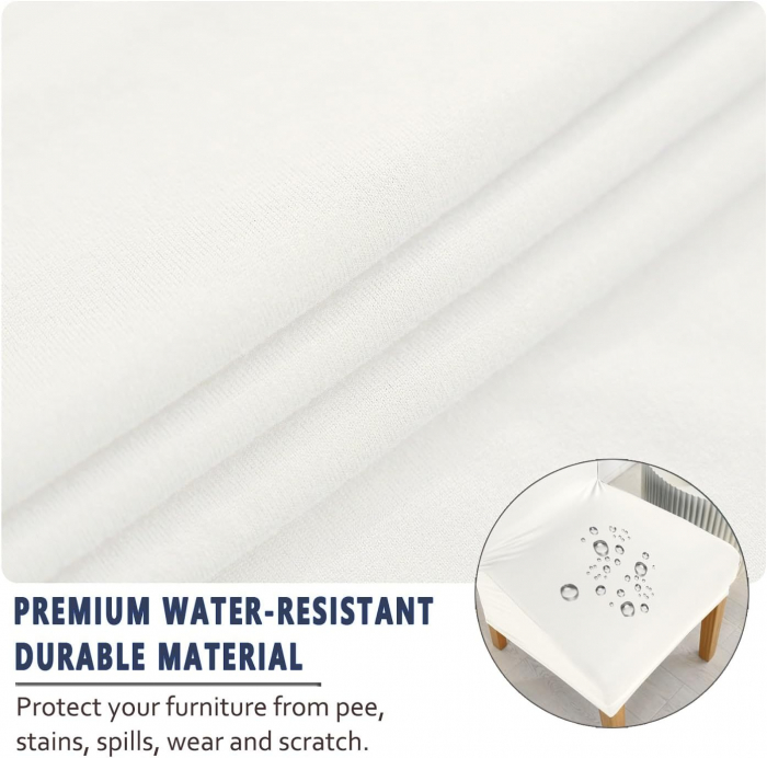 Huse elastice, pentru scaune, culoare alb, set 2 bucati [6]