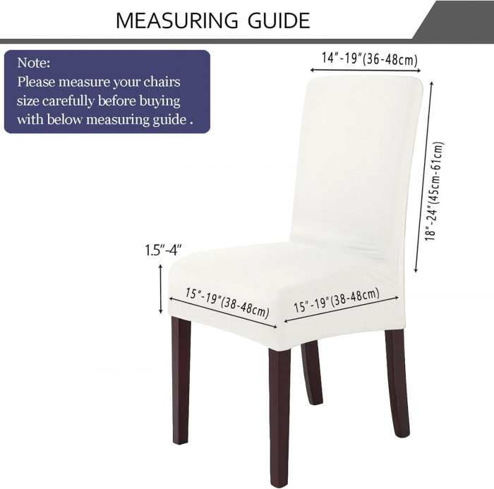 Huse elastice, pentru scaune, culoare alb, set 2 bucati [5]