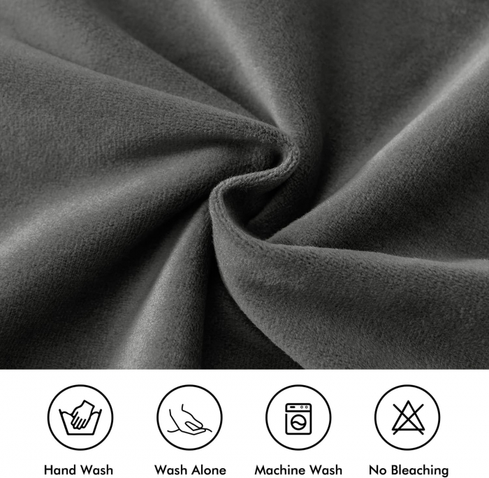 Huse elastice din catifea, impermeabile, pentru scaune, culoare gri inchis, set 6 bucati [4]