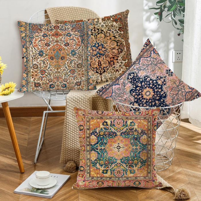 Huse pentru perini ornamentale 45x45 cm set 4 buc [3]