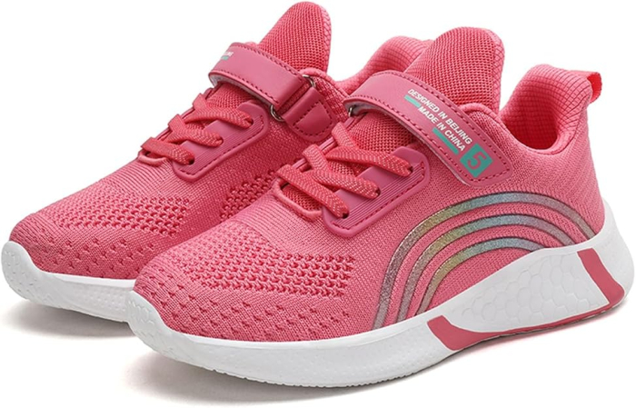 Incaltaminte sport copii, adidasi respirabili, antiderapanti, alb/roz 37 [4]