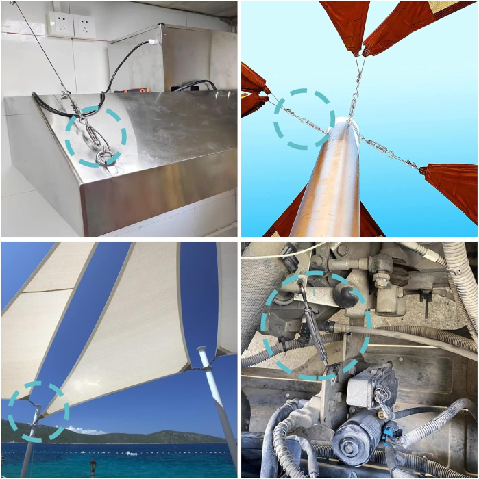 Set ancorare din otel cu ancore, suporti, carabine, diburi si horsuruburi, 40 piese [8]