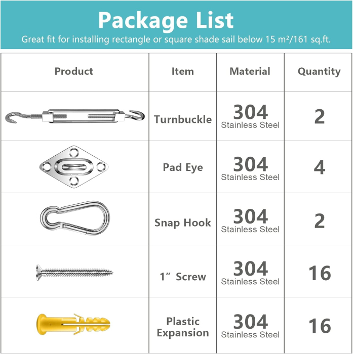 Set ancorare din otel cu ancore, suporti, carabine, diburi si horsuruburi, 40 piese [4]