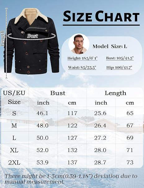 Jachetă neagra casual pentru bărbați, captusita, respirabila,  M [6]
