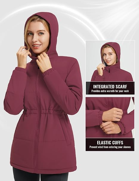 Jacheta matlasata visinie usoara pentru femei, respirabila, 2XL [6]