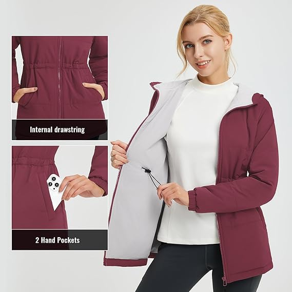 Jacheta matlasata visinie usoara pentru femei, respirabila, 2XL [5]