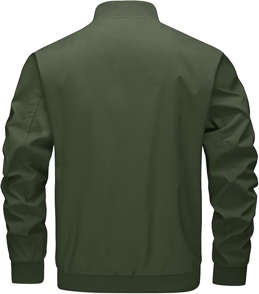 Jachetă verde casual de vara pentru bărbați, Slim Windproof  3XL [3]
