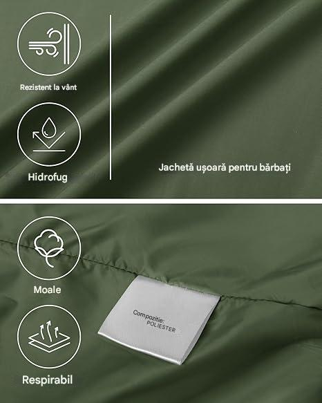 Jachetă verde casual de vara pentru bărbați, Slim Windproof  3XL [4]