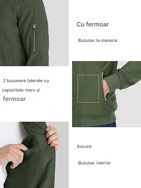 Jachetă verde casual de vara pentru bărbați, Slim Windproof  3XL [2]