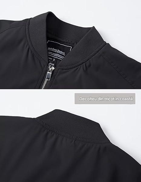 Jachetă neagra casual de vara pentru bărbați, Slim Windproof  S [6]