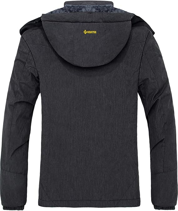 Jacheta sport de iarna femei, captusita, impermeabila, cu gluga si 4 buzunare, gri inchis M [2]