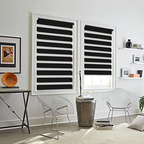 Jaluzea rulou de interior, fara gaurire,  60cm x 150cm (lățimea țesăturii 56 cm) Negru [8]