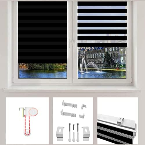 Jaluzea rulou de interior, fara gaurire,  65cm x 150cm (lățimea țesăturii 61 cm), negru [3]