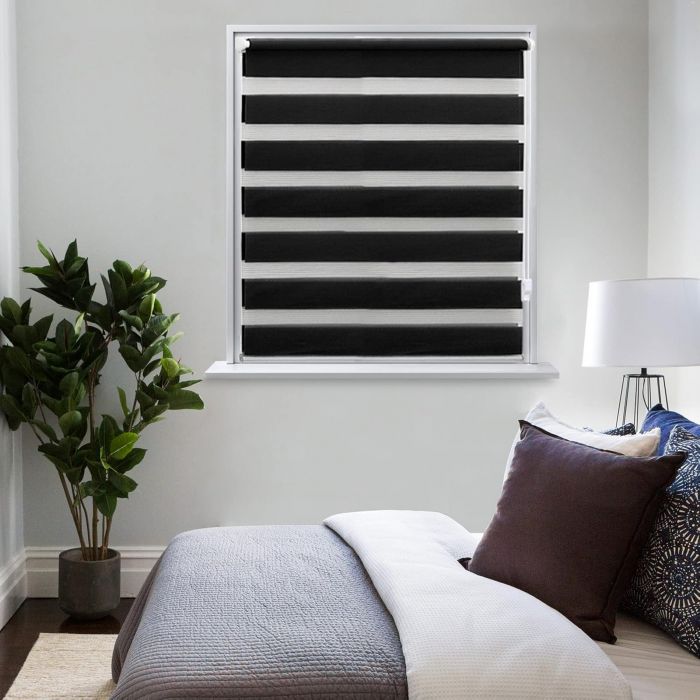 Jaluzea rulou de interior, fara gaurire,  65cm x 150cm (lățimea țesăturii 61 cm), negru [9]