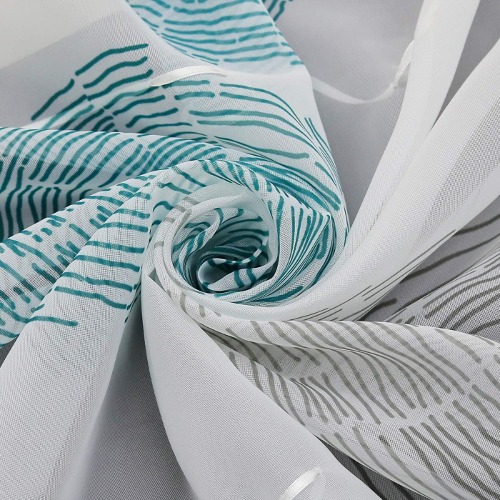 Jaluzea romană voile cu imprimeu cercuri transparentă cu bucle – Albastru 80x150cm [8]