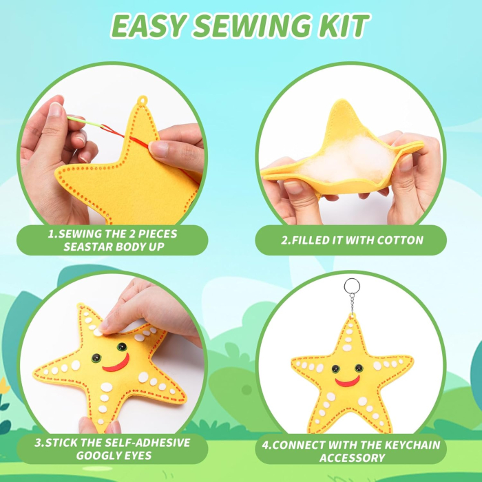 Joc de artizanat de cusut cu vietuitoare marine, 8 piese cu accesorii [6]