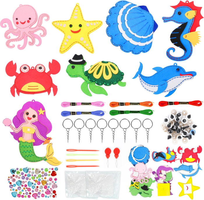 Joc de artizanat de cusut cu vietuitoare marine, 8 piese cu accesorii [1]