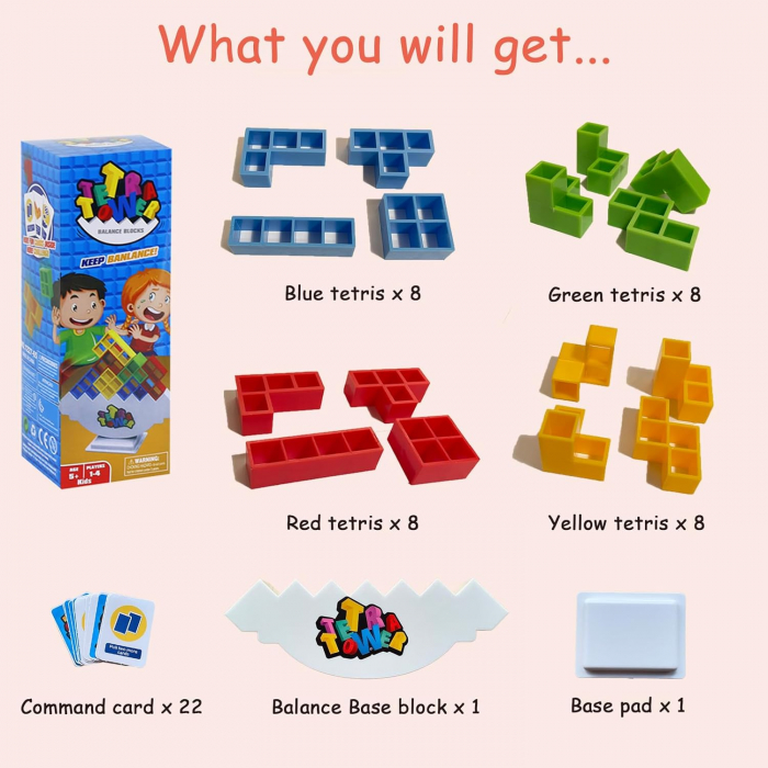 Joc de constructie turn de jucărie Tetris Balance 32 piese [6]