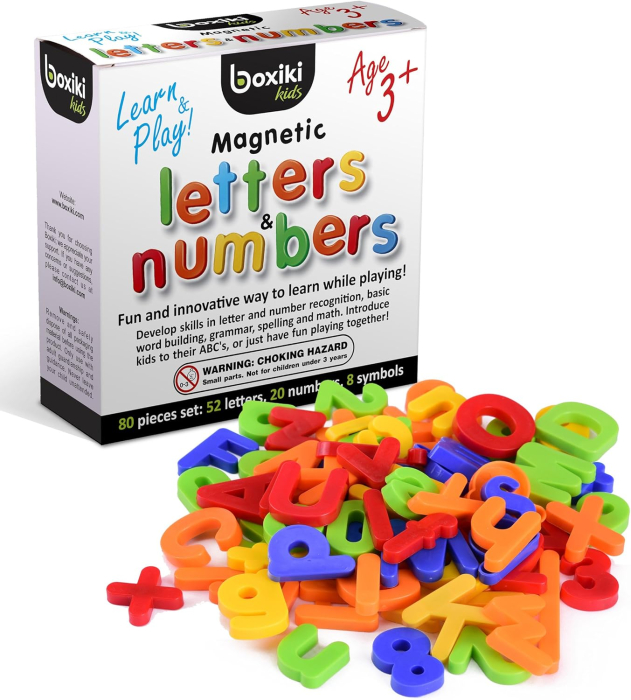 Joc educativ cu magneti, 52 litere, 20 numere, 8 simboluri, colorate [1]