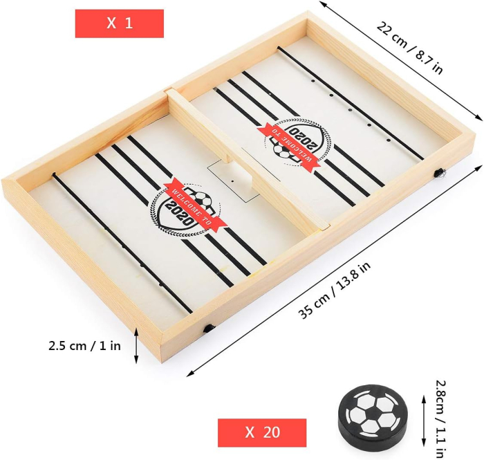 Joc interactiv pentru 2 persoane, hochei de masa pe tabla din lemn [2]