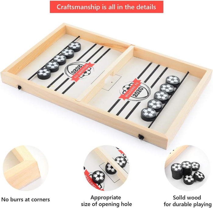 Joc interactiv pentru 2 persoane, hochei de masa pe tabla din lemn [5]