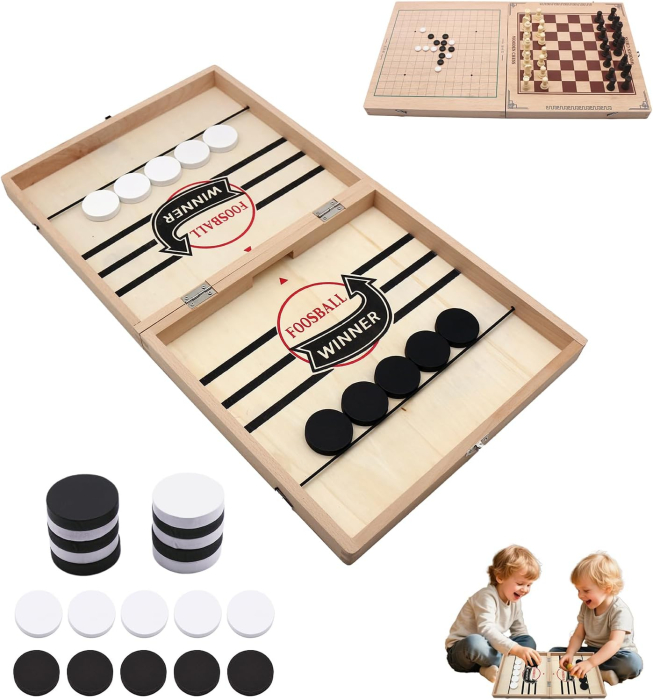 Joc interactiv 3 in 1 pentru 2 persoane, hochei de masa,  Șah, Gomoku [1]