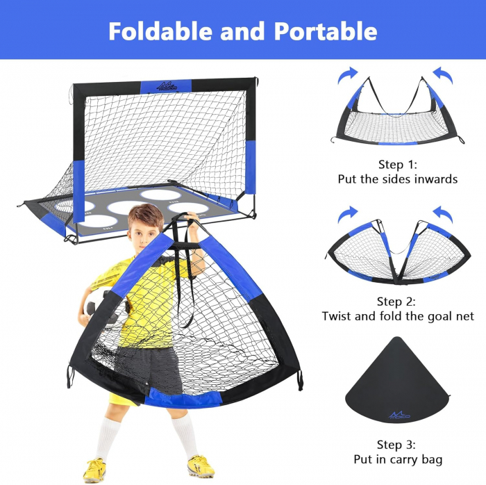 Poarta pliabila pentru antrenament fotbal copii 122x95x96 cm [6]