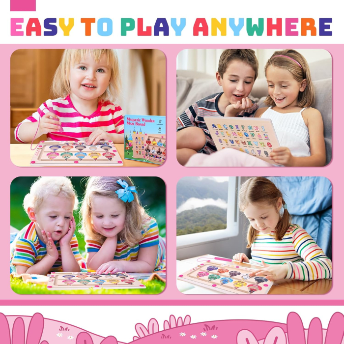 Joc magnetic de atentie si indemanare pentru copii, labirint de selectare culori [6]