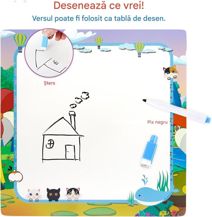 Joc magnetic de atentie si indemanare pentru copii, labirint de selectare culori [5]