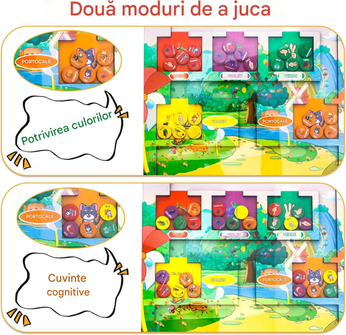 Joc magnetic de atentie si indemanare pentru copii, labirint de selectare culori [4]