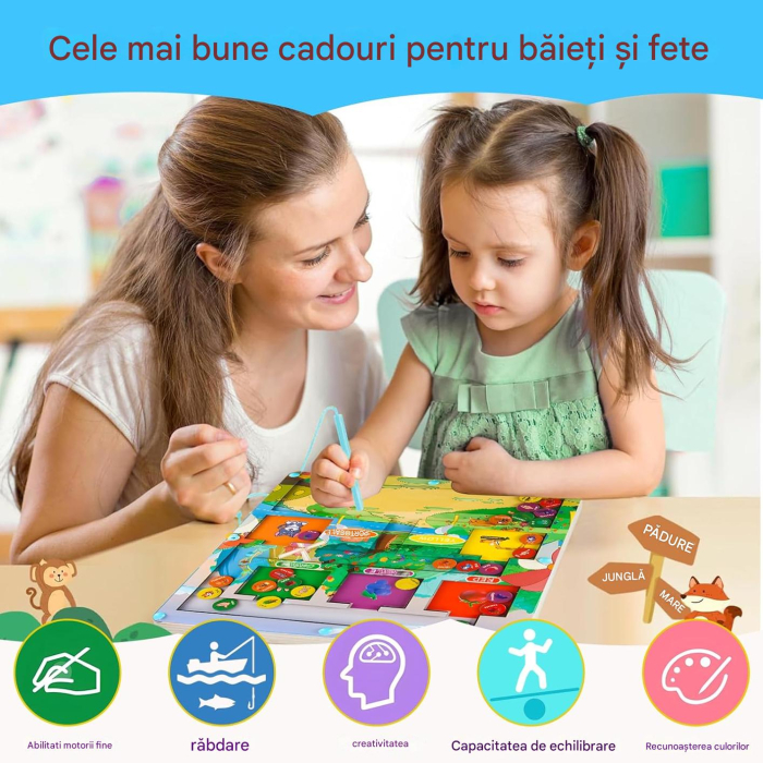 Joc magnetic de atentie si indemanare pentru copii, labirint de selectare culori [7]
