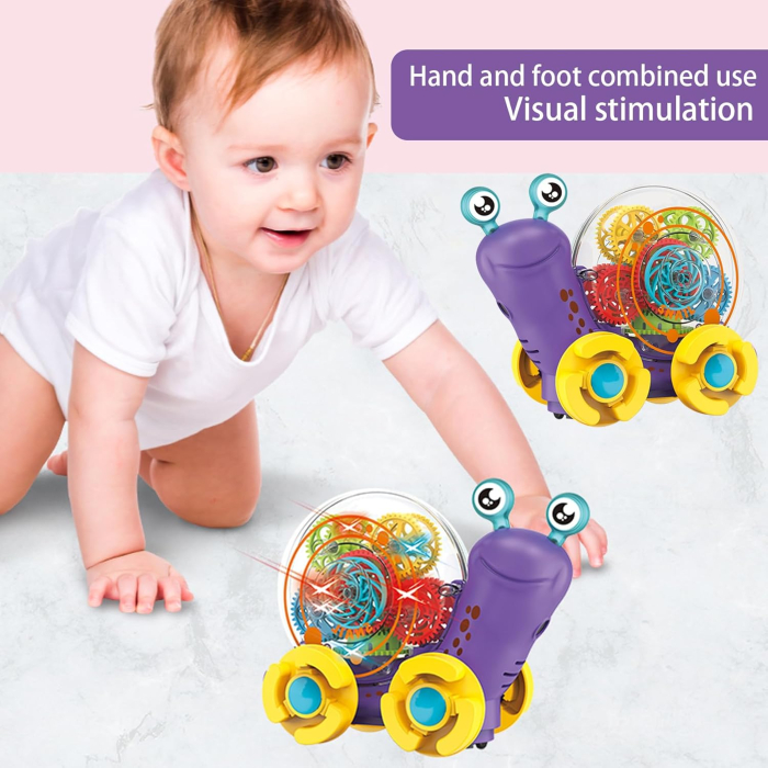 Jucărie educativă electrică melc muzical luminos – Transparentă [5]