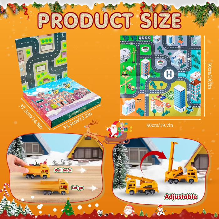 Set de joc de constructii cu masinute, muncitori si indicatoare, 24 piese [5]