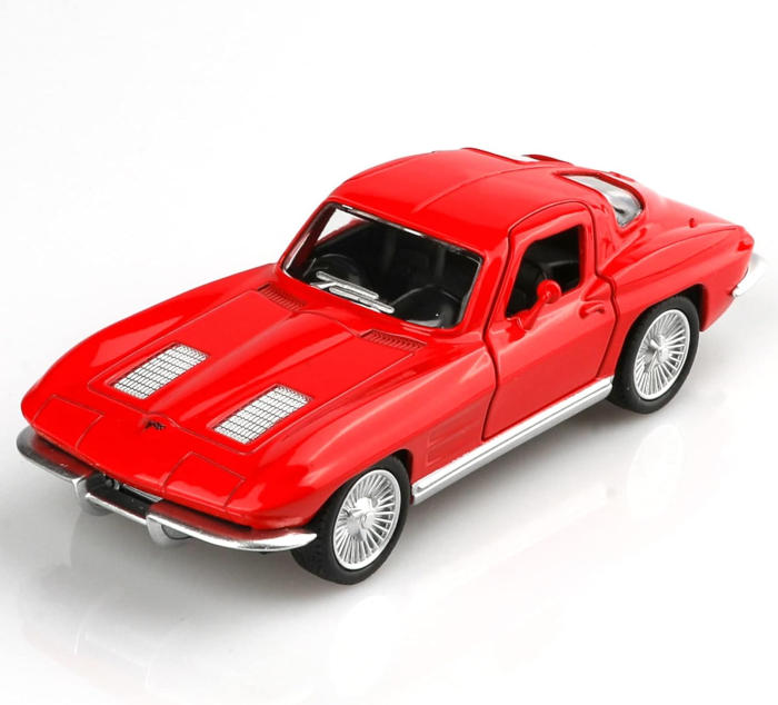 Model de mașină Chevrolet Corvette 1/36, jucărie din aluminiu cu funcție de raliu – roșu [1]