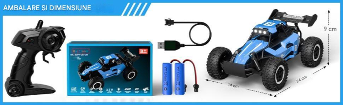 Masinuta de teren RC Monster Truck 4WD cu telecomanda, masinuta de acrobatii [6]