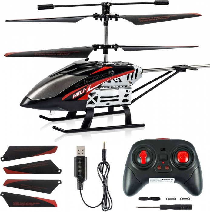 Elicopter de jucarie cu telecomanda cu funcție Gyro Hover, decolare/aterizare cu un singur buton, lumină LED [6]