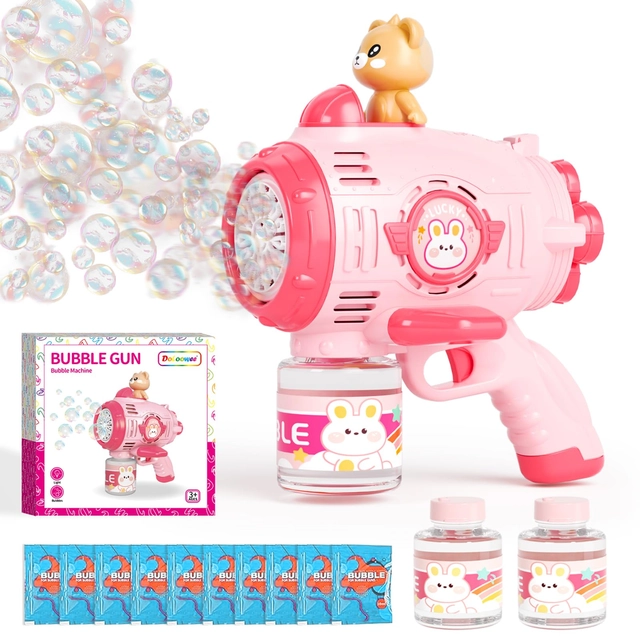 Jucarie electrica pentru bule de sapun, roz cu ursulet [1]