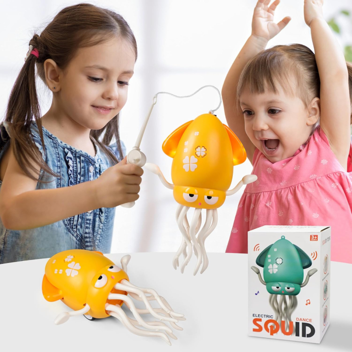 Jucarie muzicală reincarcabila USB pentru copii mici, caracatita dansatoare galbena [7]