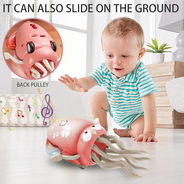 Jucarie muzicală reincarcabila USB pentru copii mici, caracatita dansatoare roz [4]