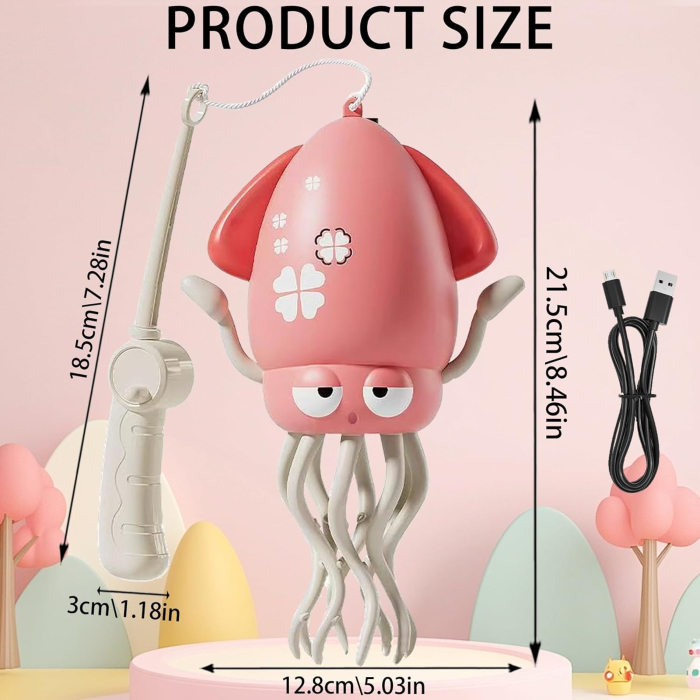 Jucarie muzicală reincarcabila USB pentru copii mici, caracatita dansatoare roz [2]