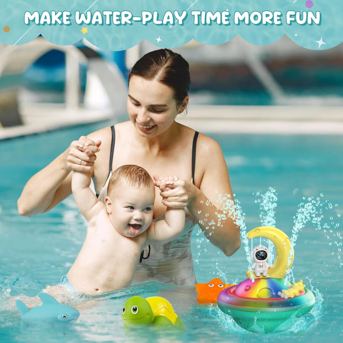 Jucarie electrica rotativa de apa, cu lumini, tip OZN [8]