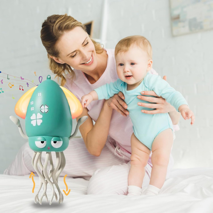 Jucarie muzicală reincarcabila USB pentru copii mici, caracatita dansatoare verde [7]