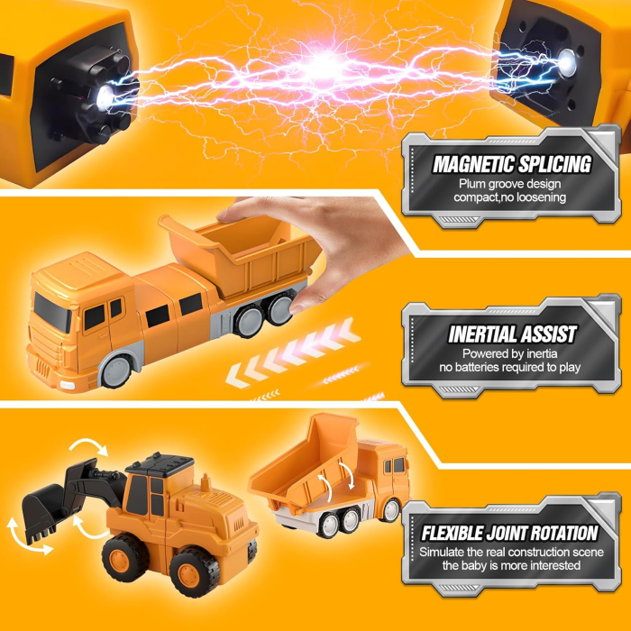 Jucarie Trnasformer robot- 8 masini de constructie-35 piese [5]