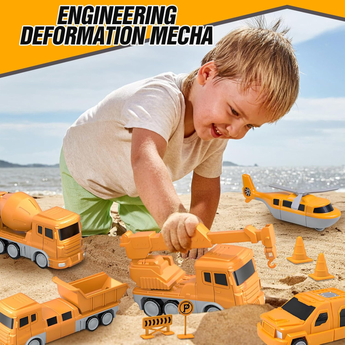 Jucarie Trnasformer robot- 8 masini de constructie-35 piese [3]