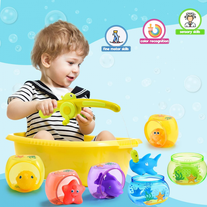 Jucarii magnetice de pescuit pentru baie set 13 piese [3]