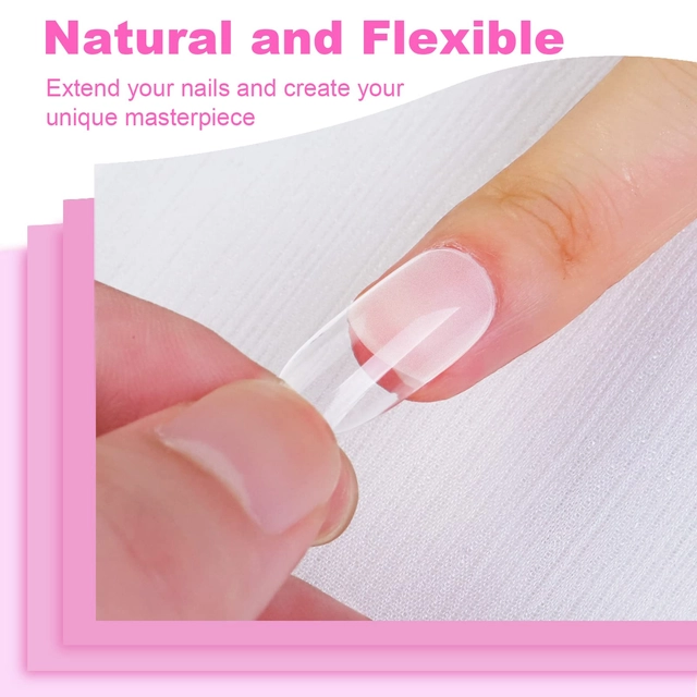 Unghii False Acoperire Completa, ABS, Transparent, Set 550 bucati diferite marimi [3]