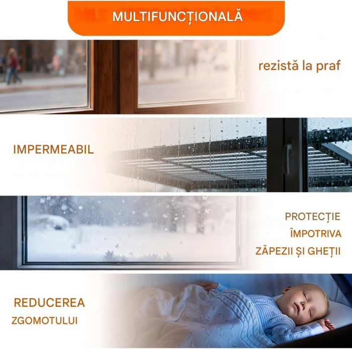 Garnitura etansare usi sau ferestre, cheder autoadeziv alb rola 15ML [7]