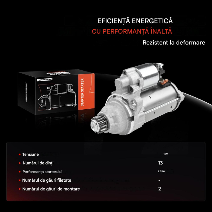 Electromotor / Demaror 12V 1,5 kW – 13 Dinți – VW Polo – Compatibil OE 0AM911023N / 0AM911023R [4]