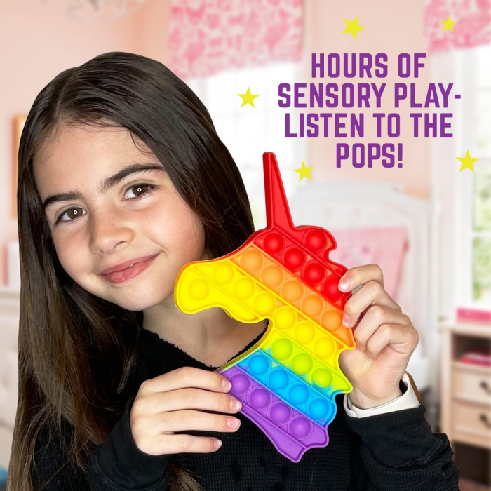 Set de joaca unicorn Fidget Toys pentru fete cu joacării senzoriale, Squishy, Slime, Pop It ASMR, Minge anti-stres [4]