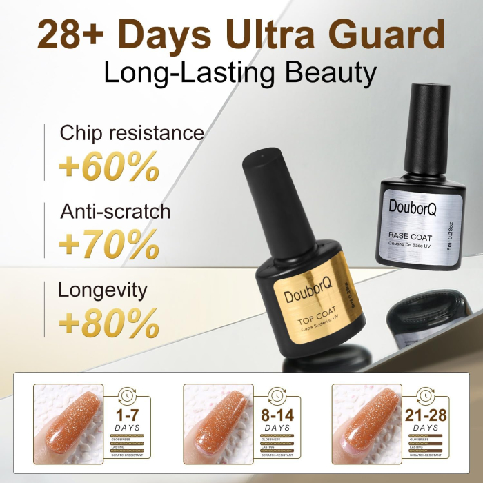 Kit unghii false: lampa UV 60W, 36 bucati pudra de unghii, 6 culori 7 ml lac cu gel si, 400 unghii false [8]